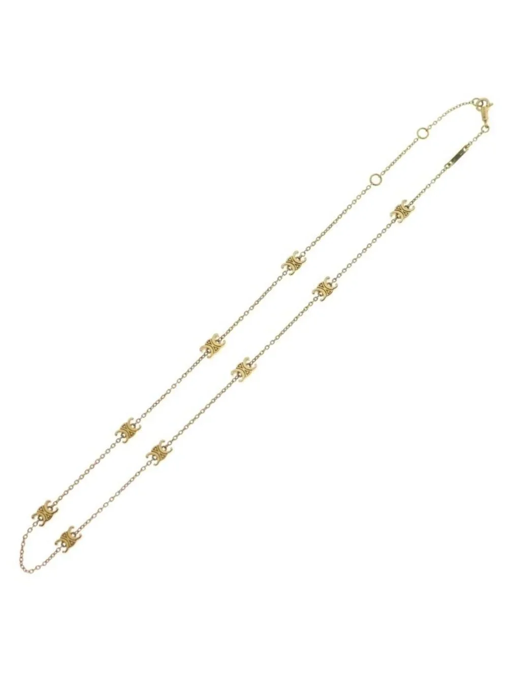 Celine Mini Triomphe Pendant Chain Gold Plated Necklace